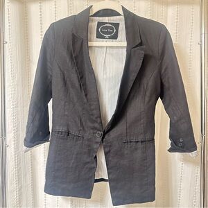 Love Tree | Women's Linen Dark Navy (Almost black) Blazer | S
